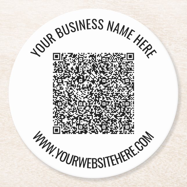 Markieren Sie Ihren QR-Code und benutzerdefinierte Runder Pappuntersetzer (Vorderseite)