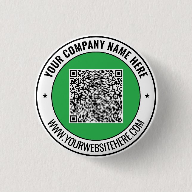 Markieren Sie Ihren Werbe-Geschäfts-QR-Code-Button Button (Vorderseite)