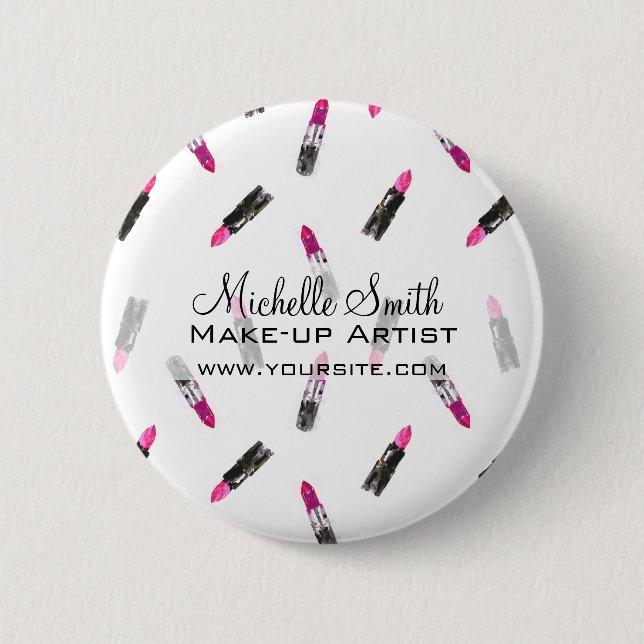 Markieren von Aquarellpinken mit Lippenstift Button (Vorderseite)