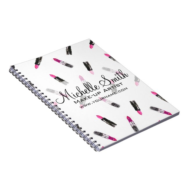 Markieren von Aquarellpinken mit Lippenstift Notizblock (Rechte Seite)