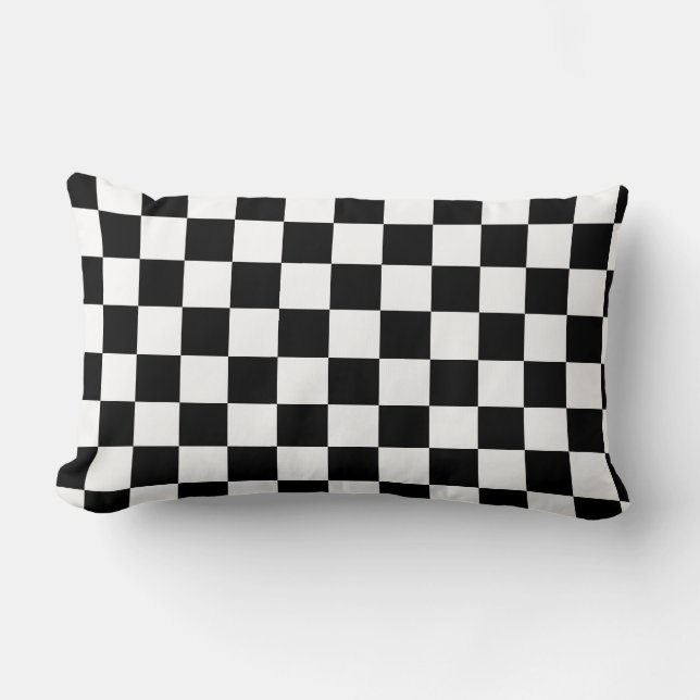 Markierte Flagge Stilvolles Schwarz-Weiß-Muster Lendenkissen (Vorderseite)