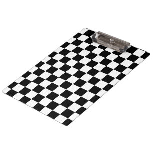 Markierte Quadrate schwarz-weiß geometrischer Retr Klemmbrett