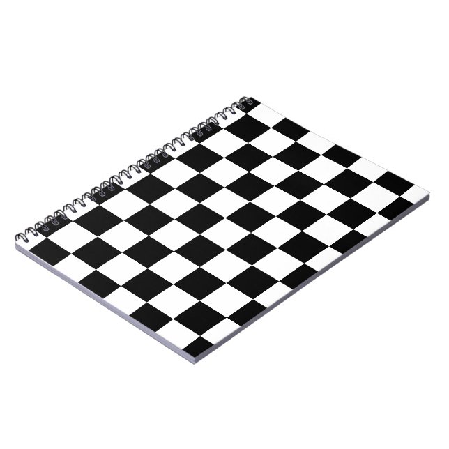 Markierte Quadrate schwarz-weiß geometrischer Retr Notizblock (Linke Seite)