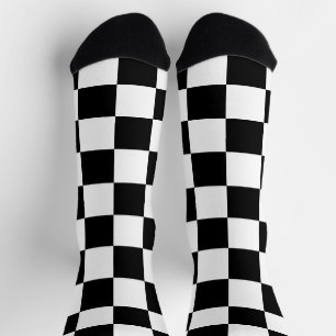 Markierte Quadrate schwarz-weiß geometrischer Retr Socken