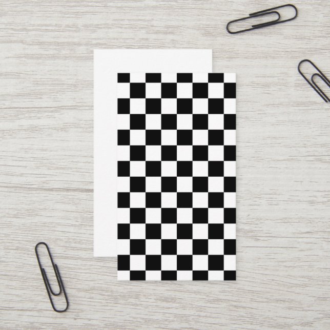 Markierte Quadrate schwarz-weiß geometrischer Retr Visitenkarte (Vorderseite/Rückseite Beispiel)