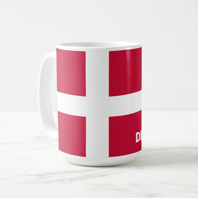 Markierung für benutzerdefinierten Text Dänemark Kaffeetasse (Vorderseite Links)