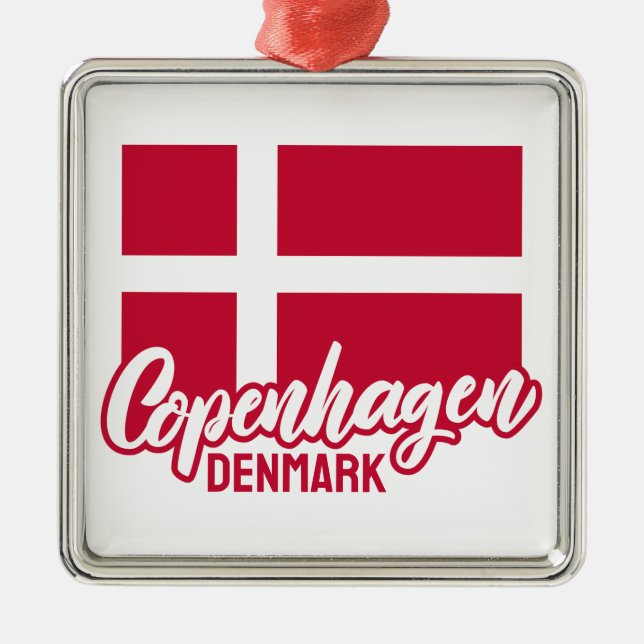 Markierung für benutzerdefinierten Text Dänemark Ornament Aus Metall (Vorne)