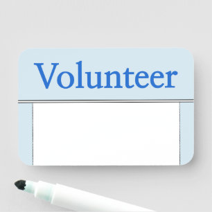 Markierung für saubere, respektable "Volunteer" Namensschild