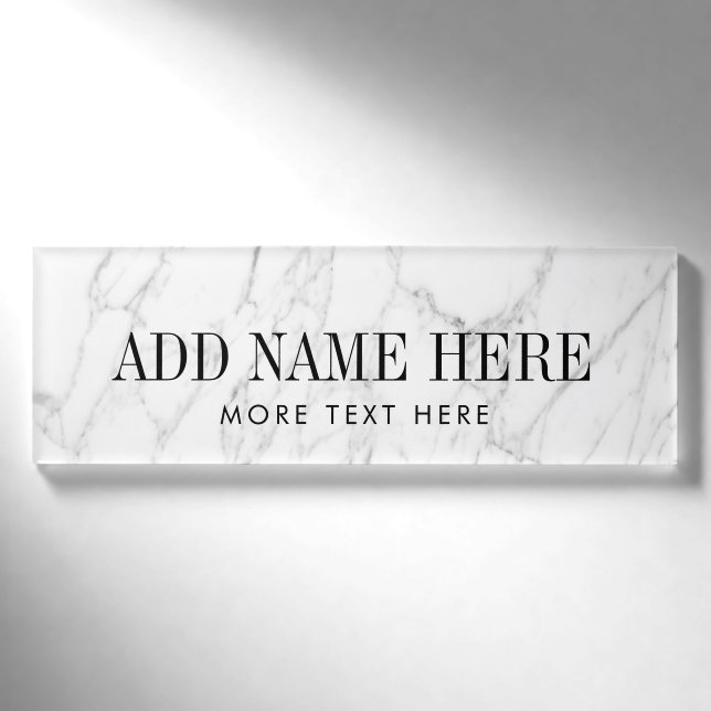 Markierungen aus magnetisch-weißem Marmor mit indi Namenschild (Vorderseite)
