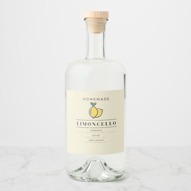 Markierungen für hausgemachte Limoncello-Flaschen Alkoholflaschenetikett (Vorderseite)