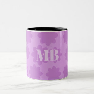 Markierungen für hellviolette, blumeneigene Monogr Zweifarbige Tasse