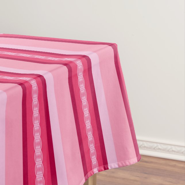 Markisenstreifen Mitte des Jahrhunderts - Rosa und Tischdecke (Beispiel)