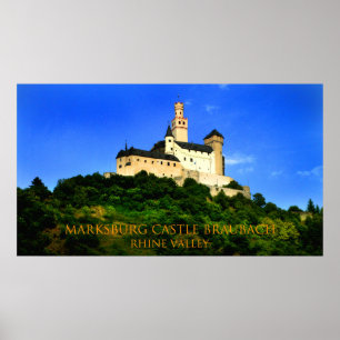 marksburg Schloss braubach Rhein-Tal Poster