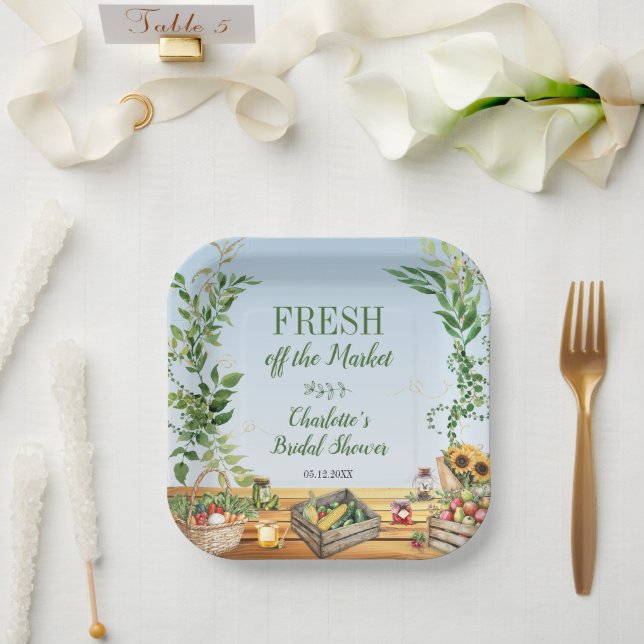 Markt für Bauern - Das Brautparty des Marktes fris Pappteller (Hochzeit)