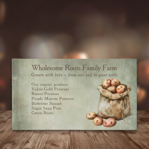 Markt für rustikale Bauern, lokale Produkte Visitenkarte