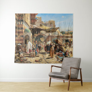 Markt in Jaffa | Gustav Bauernfeind | Leinwand Pri Wandteppich