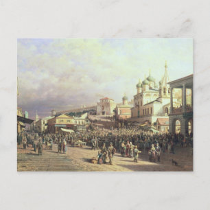 Markt in Nishny, Novgorod, 1872 Postkarte