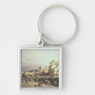 Markt in Nishny, Novgorod, 1872 Schlüsselanhänger