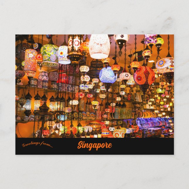 Markt in Singapur Postkarte (Vorderseite)