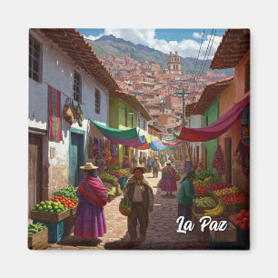 Markt La Paz Bolivien Magnet