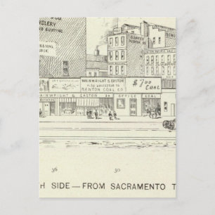 Markt, Sacramento und Kalifornien Nordseite Postkarte