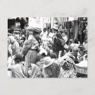 Markt Sololá Guatemala Vintage-Foto Postkarte