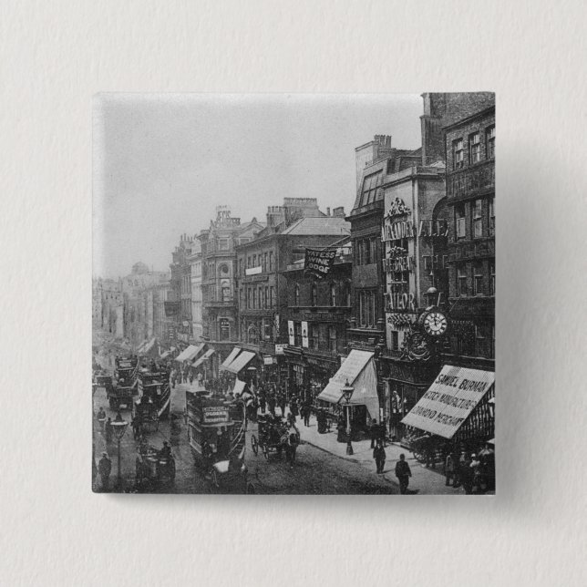 Markt-Straße, Manchester, c.1910 Button (Vorderseite)