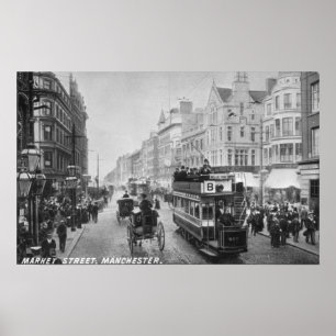 Markt-Straße, Manchester, c.1910 Poster