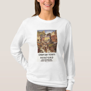 Markt-Szenen-Eisenbahn-Plakat T-Shirt