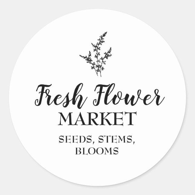 Märkte für frische Blume Florist Runder Aufkleber (Vorderseite)