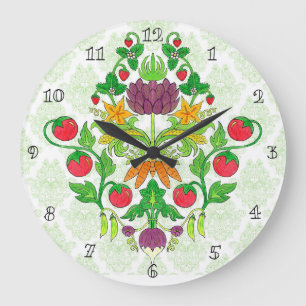 Marktfrecher Damast Große Wanduhr