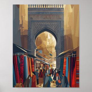 Marktplakat von Marrakesch - Minimalistisches maro Poster