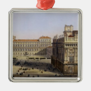 Marktplatz Castello, Turin, graviert von F. Silbernes Ornament