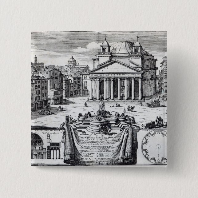 Marktplatz della Rotonda mit Blick auf Pantheon Button (Vorderseite)