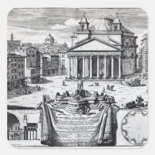 Marktplatz della Rotonda mit Blick auf Pantheon Quadratischer Aufkleber