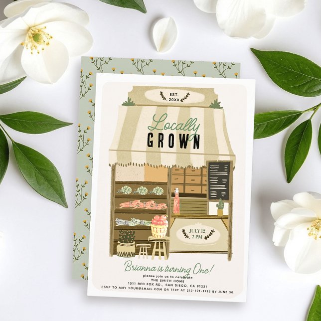 Marktplatz für lokale Bauer am 1. Geburtstag Einladung (Von Creator hochgeladen)