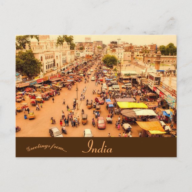 Marktplatz in Hyderabad Telangana Indien Postkarte (Vorderseite)