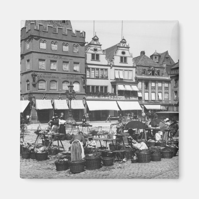 Marktplatz in Trier, c.1910 Magnet (Vorne)