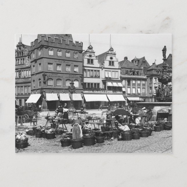 Marktplatz in Trier, c.1910 Postkarte (Vorderseite)