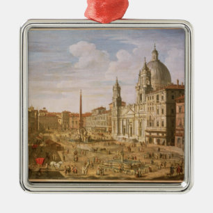 Marktplatz Navona, Rom, schauend in Richtung zu Silbernes Ornament