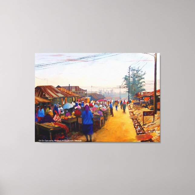 MARKTPLATZ VON MOJISOLA A GBADAMOSI OKUBULE LEINWANDDRUCK (Vorderseite)
