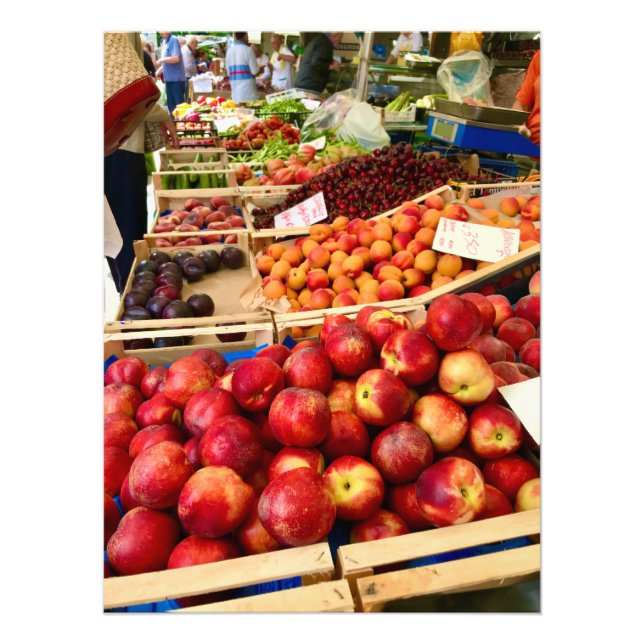 Markttag in Siena, Italien Fotodruck (Vorne)