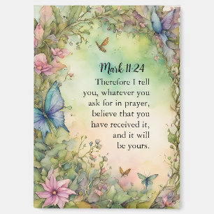 Markus 11,24 Christian Watercolor Bild Magnet