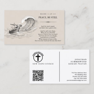 Markus 4:39-41 Pastor Visitenkarte mit QR-Code