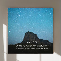 Markus 6:31 KJV Wandkunst – Schriftplakat