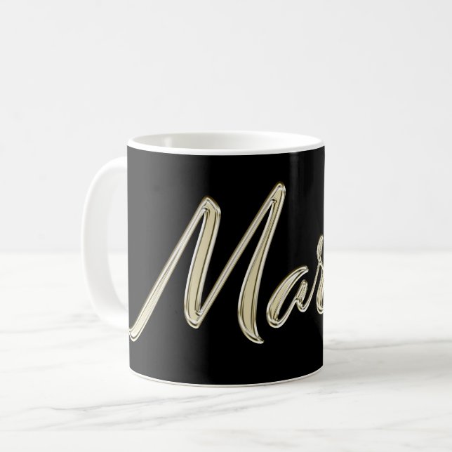Markus Name whitegold Tasse Teetasse Kaffeetasse (Vorderseite Links)