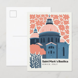 Markusbasilika Venedig Italien Reise floral Postkarte