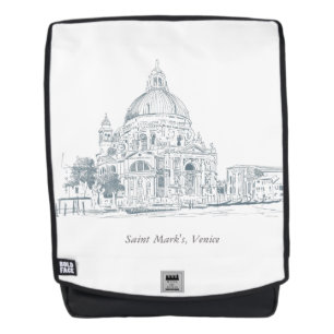 Markusplatz Venedig Italien Pen in Tinte Gezeichne Rucksack