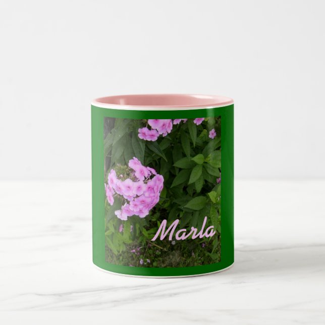 Marla-Name Art-Blumenc$entwurf-Tasse Zweifarbige Tasse (Mittel)