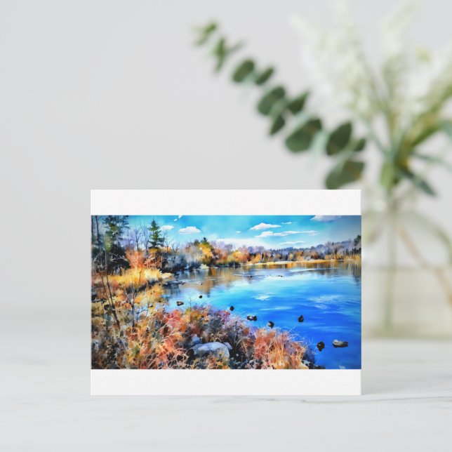 Marlas Water Color Pond Karte  (Stehend Vorderseite)